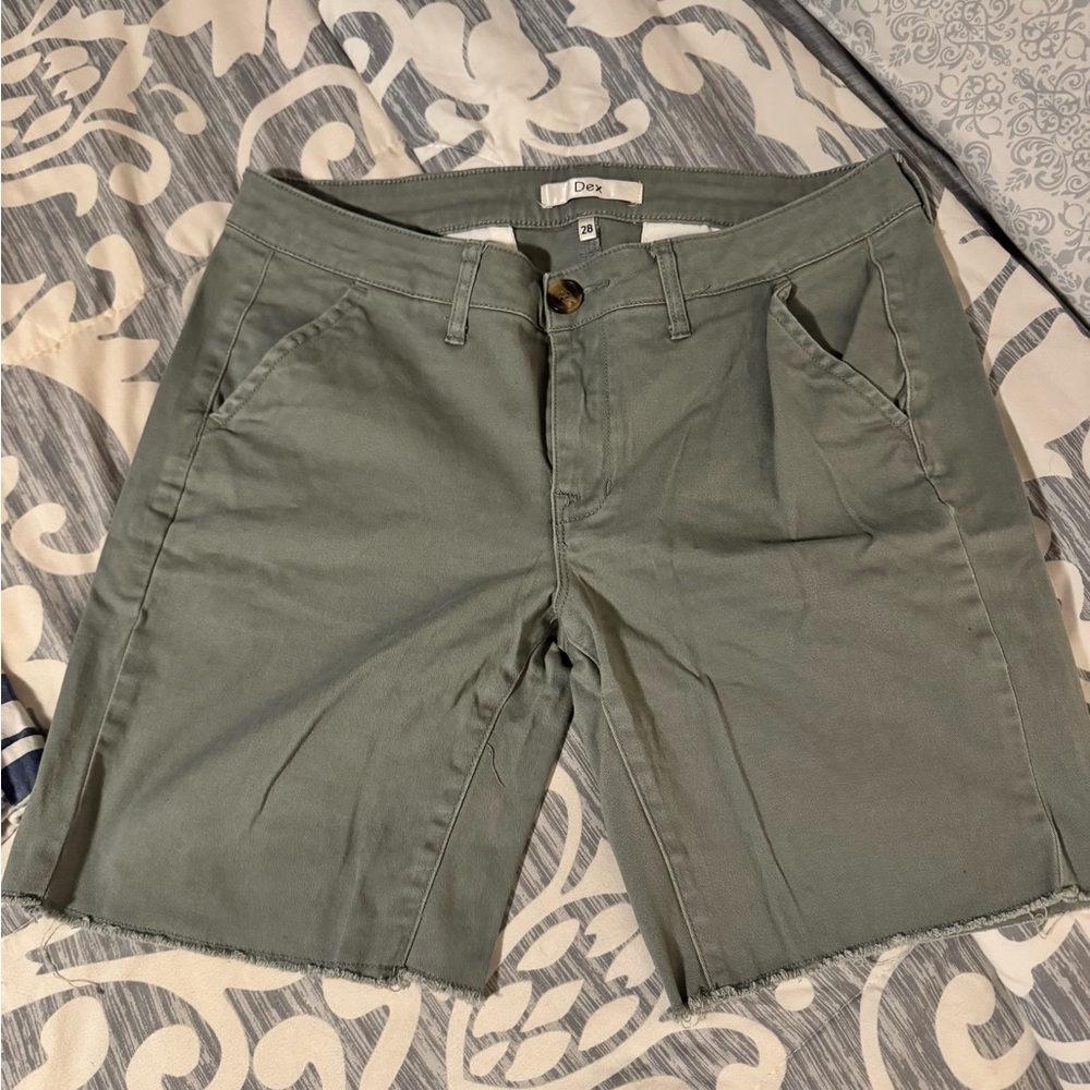 Olive Green Chino Shorts Size 28 Longer Length